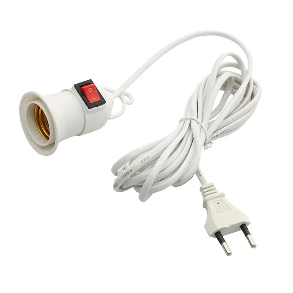 E27 Plant Grow Lamp Holder with Switch & EU Plug – 2m Cable
