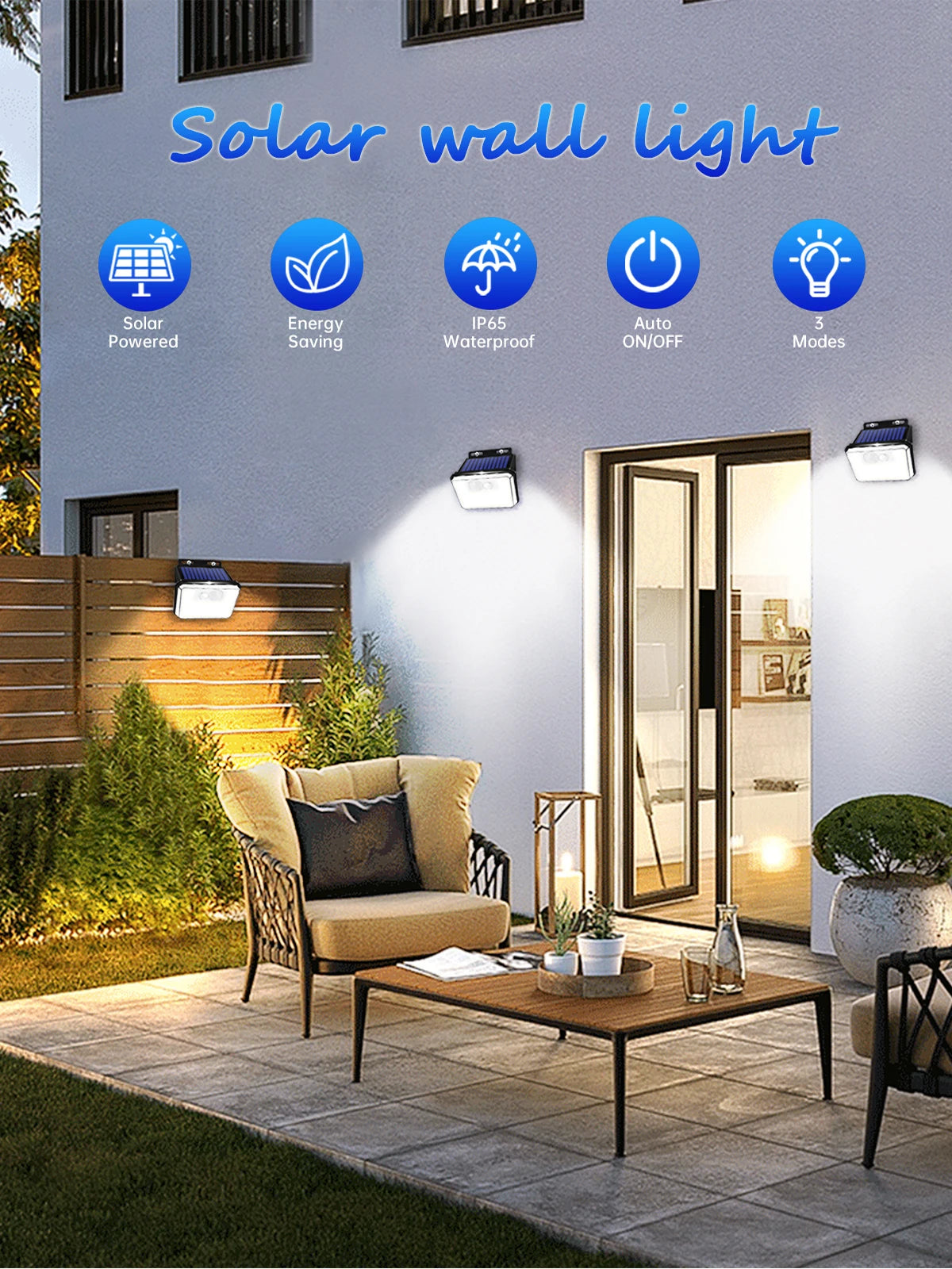 Solar Security Wall Light – 148 LED Motion Sensor Outdoor Garden Lamp