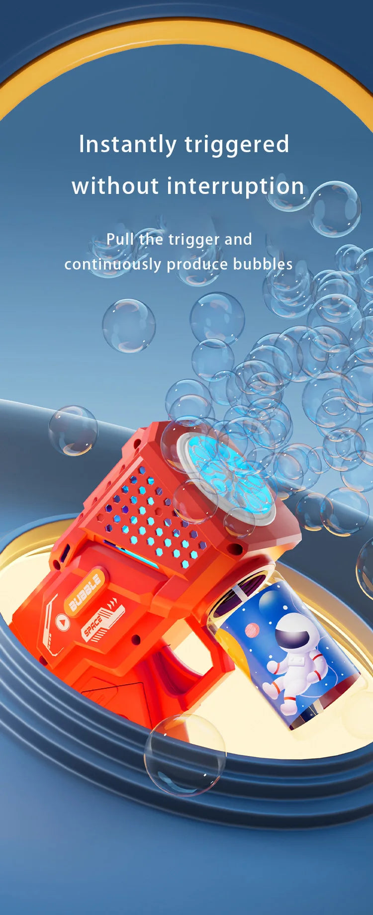 Gatling Bubble Gun Toy – 10-Hole Automatic Electric Bubble Blower for Kids
