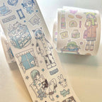 Kawaii Character Washi Tape – Sticker Tape for Journaling & Scrapbooking