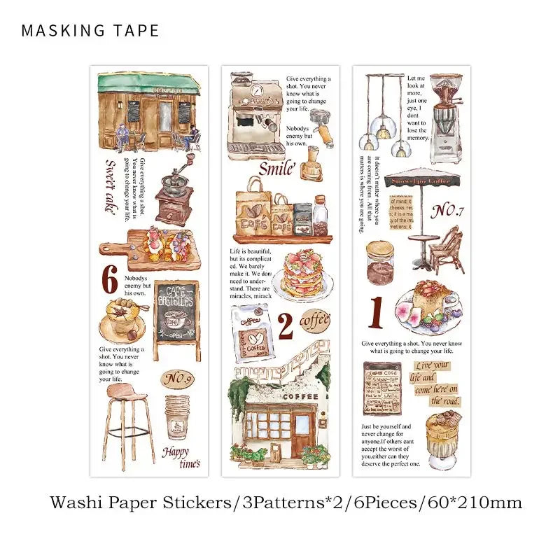 Travel Stickers Pack – 6pcs DIY Scrapbooking & Junk Journal