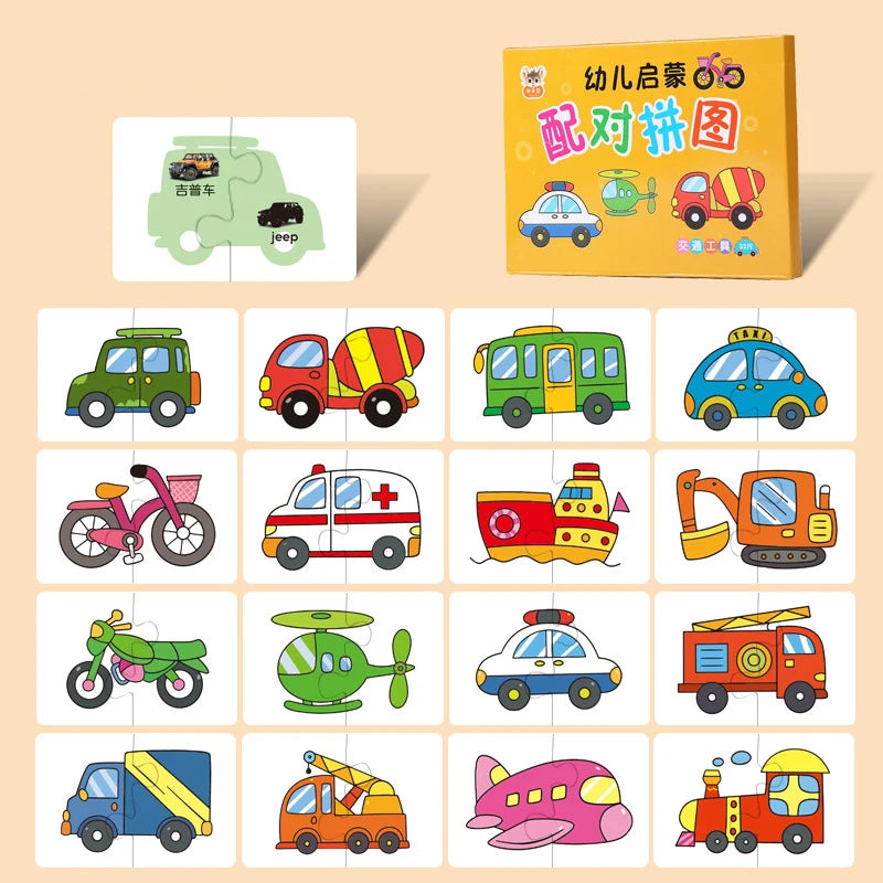 Montessori Flash Cards for Kids – Educational Learning Puzzle Cards for Babies & Toddlers