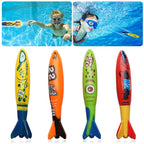 Kids Shark Rocket Pool Diving Toys – Summer Swimming Pool Dive Game Set
