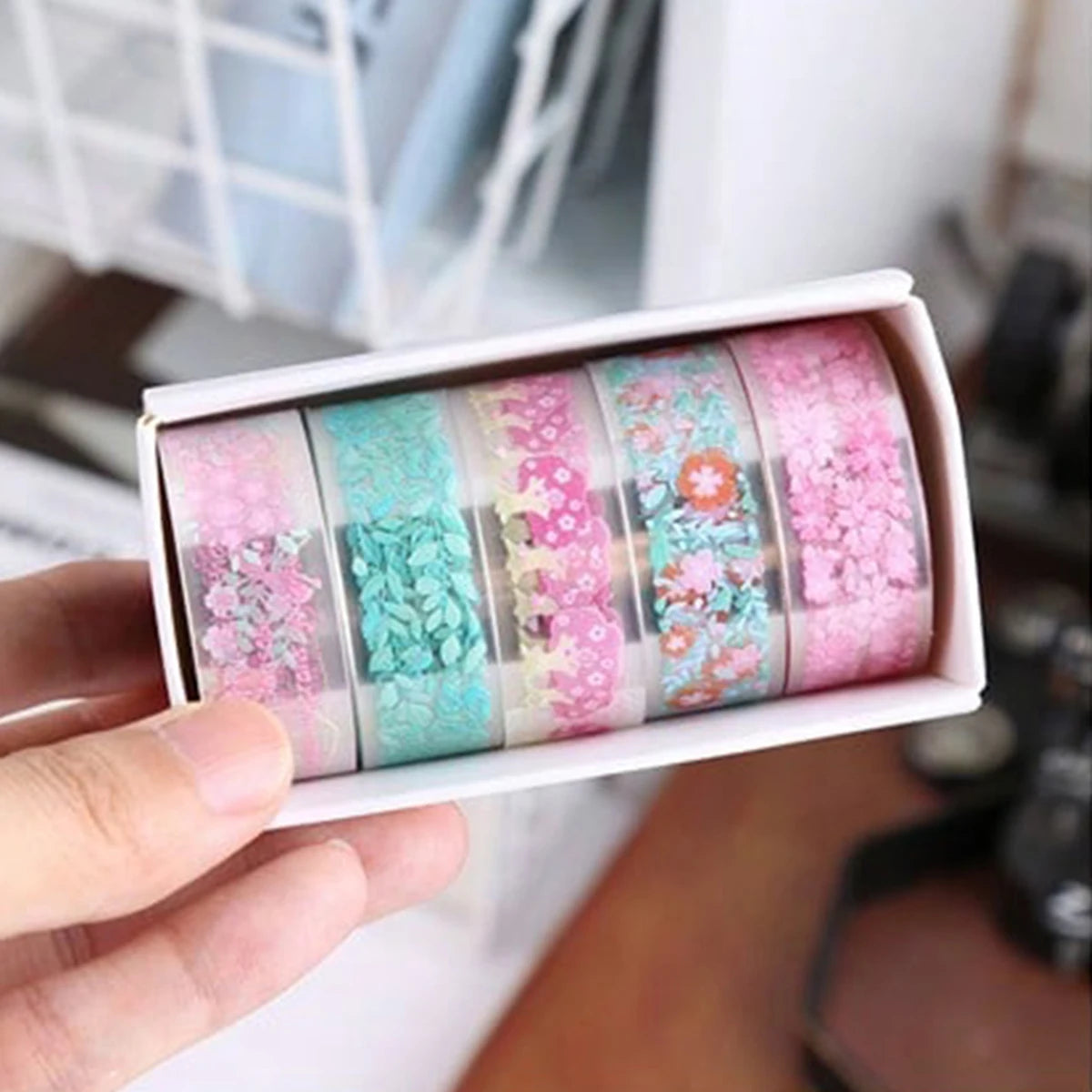 Animal Pattern Washi Tape Set – 5 Rolls