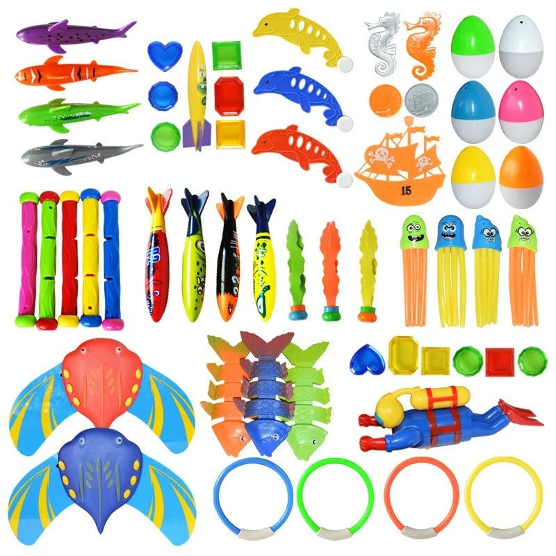 Kids Shark Rocket Pool Diving Toys – Summer Swimming Pool Dive Game Set