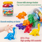 Matching Dinosaur Toy with Storage Bucket – Montessori Counting & Learning Toy for Toddlers