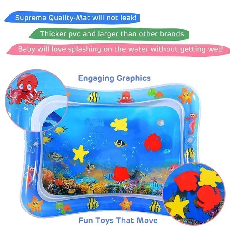 Baby Water Play Mat | Inflatable Tummy Time Sensory Pad for Infants & Toddlers