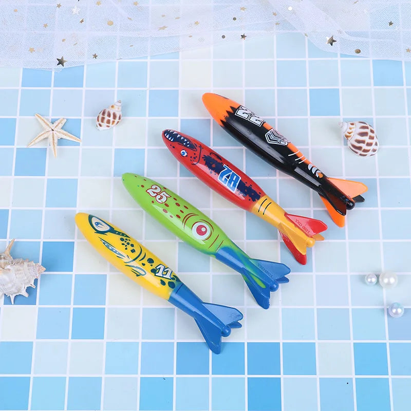 Kids Shark Rocket Pool Diving Toys – Summer Swimming Pool Dive Game Set