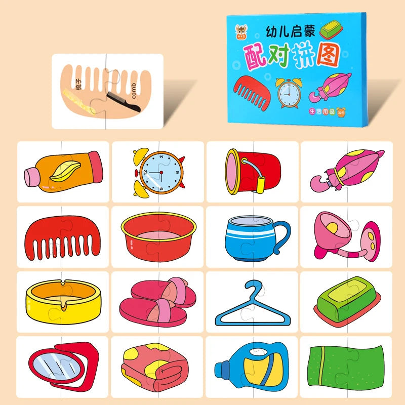 Montessori Flash Cards for Kids – Educational Learning Puzzle Cards for Babies & Toddlers