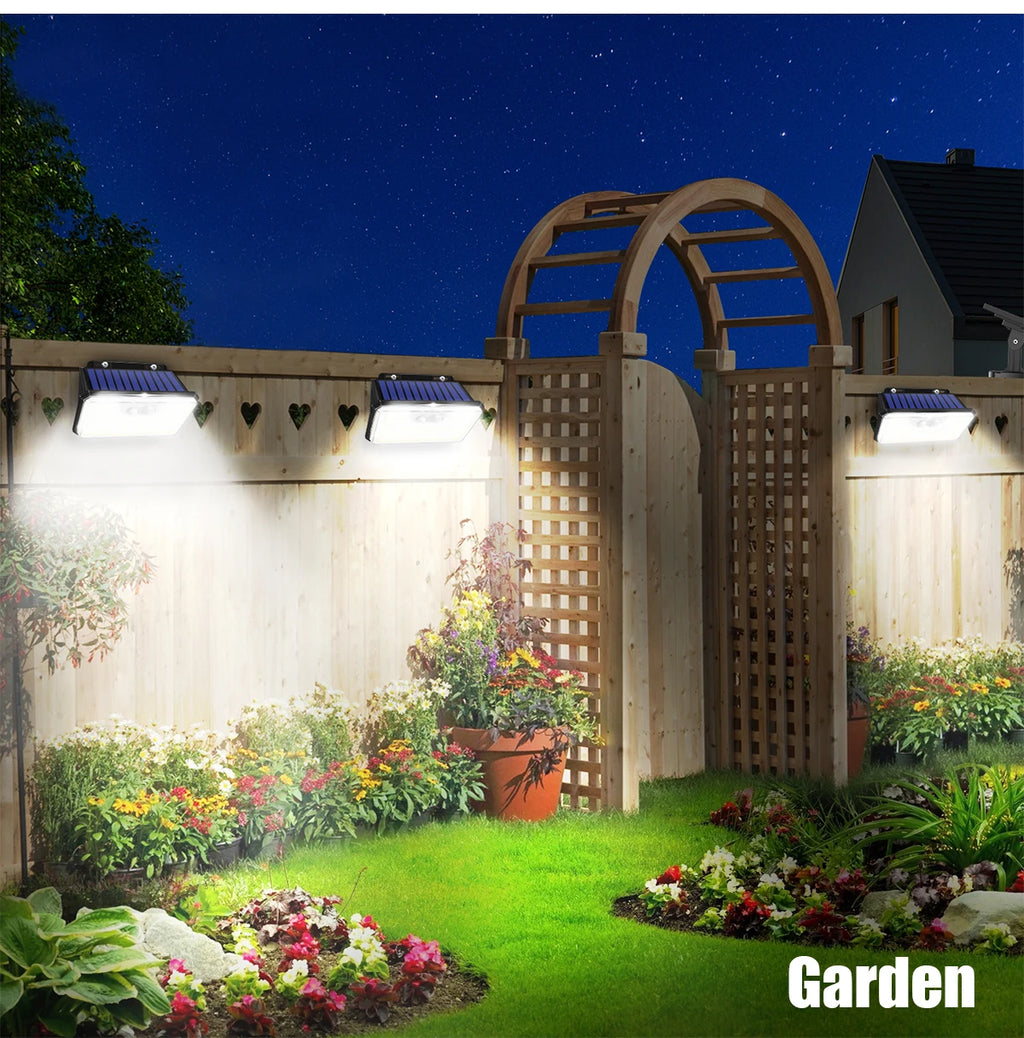 Solar Security Wall Light – 148 LED Motion Sensor Outdoor Garden Lamp