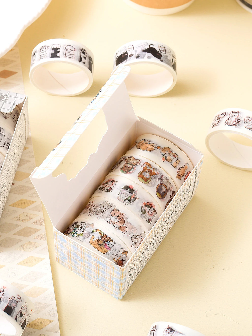 Animal Pattern Washi Tape Set – 5 Rolls