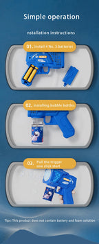 Gatling Bubble Gun Toy – 10-Hole Automatic Electric Bubble Blower for Kids