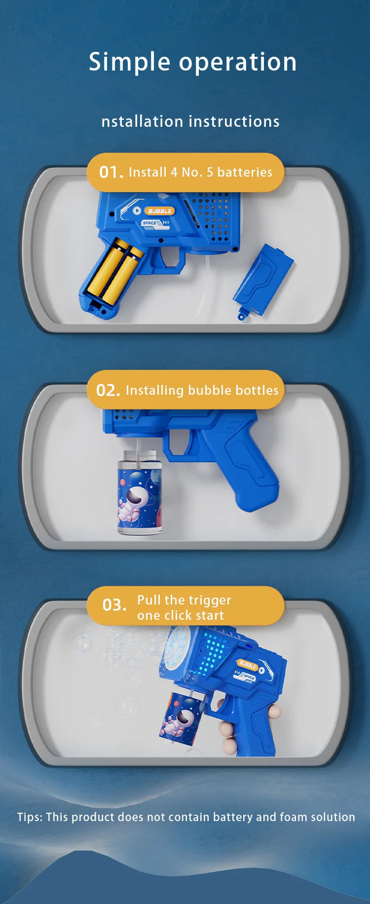 Gatling Bubble Gun Toy – 10-Hole Automatic Electric Bubble Blower for Kids