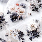 Black & White Flower PET Tape – 2m Roll