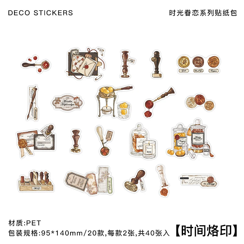 Vintage Dark Art PET Stickers – 40pcs