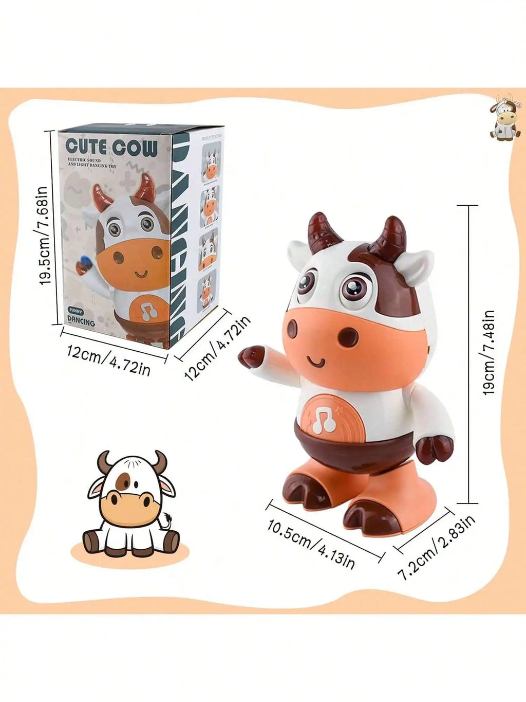 Baby Dancing Cow Toy – Electric Musical Plush with Funny Songs & Moves
