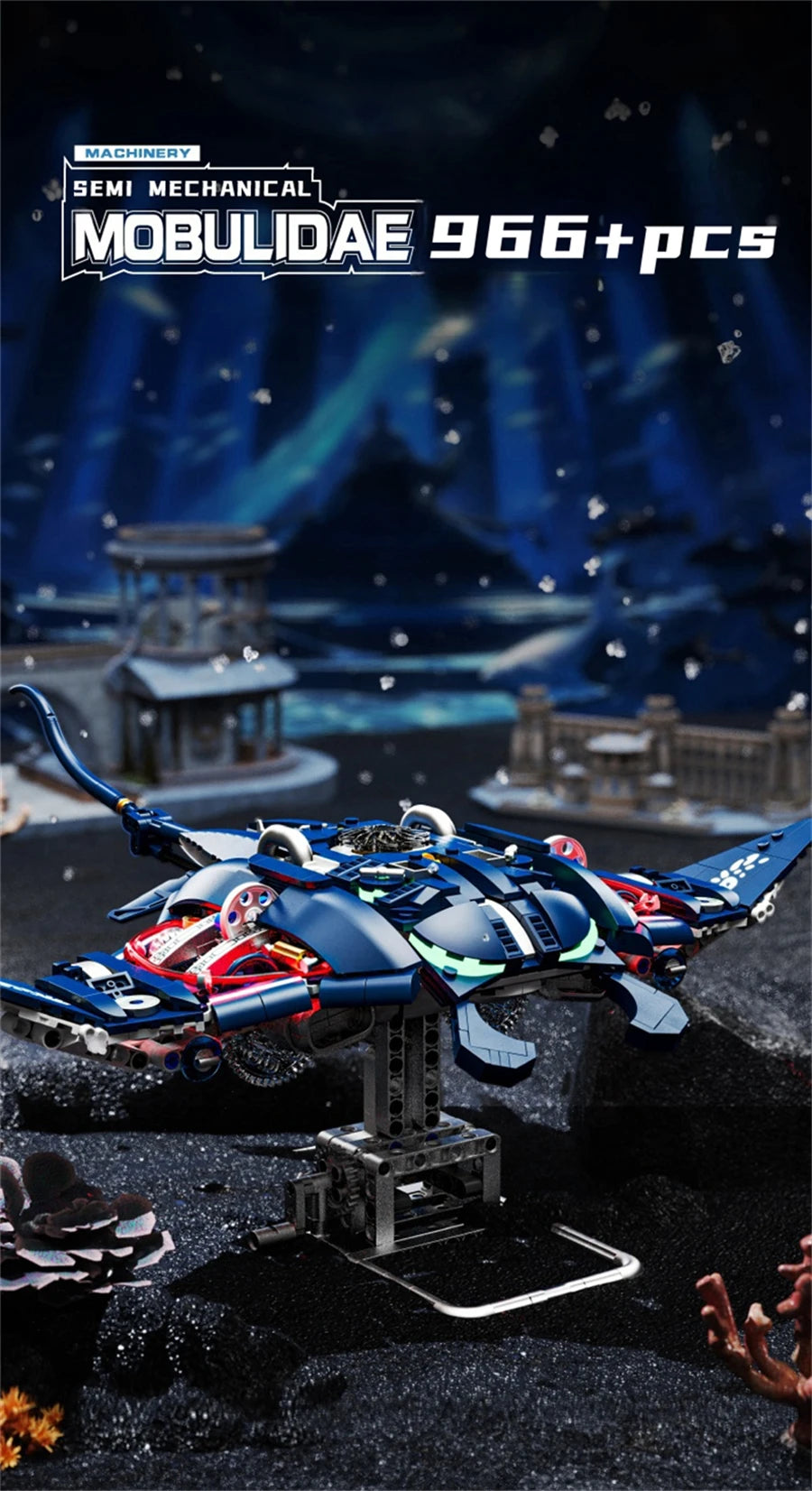 Mechanical Animal Building Set – Shark, Dolphin & Sea Life Building Blocks