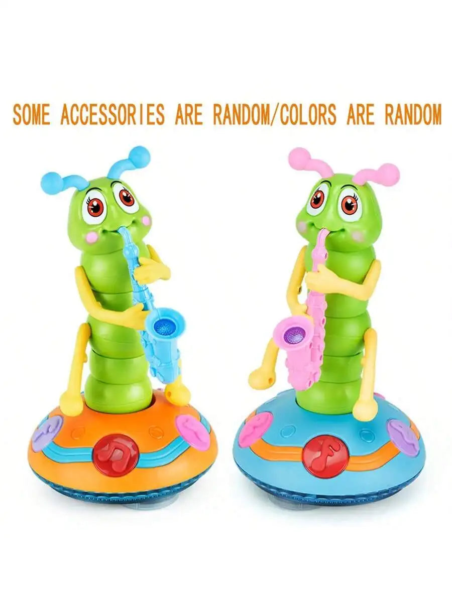 Electric Caterpillar Saxophone Toy – Dancing LED Light Music Toy for Kids