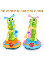 Electric Caterpillar Saxophone Toy – Dancing LED Light Music Toy for Kids