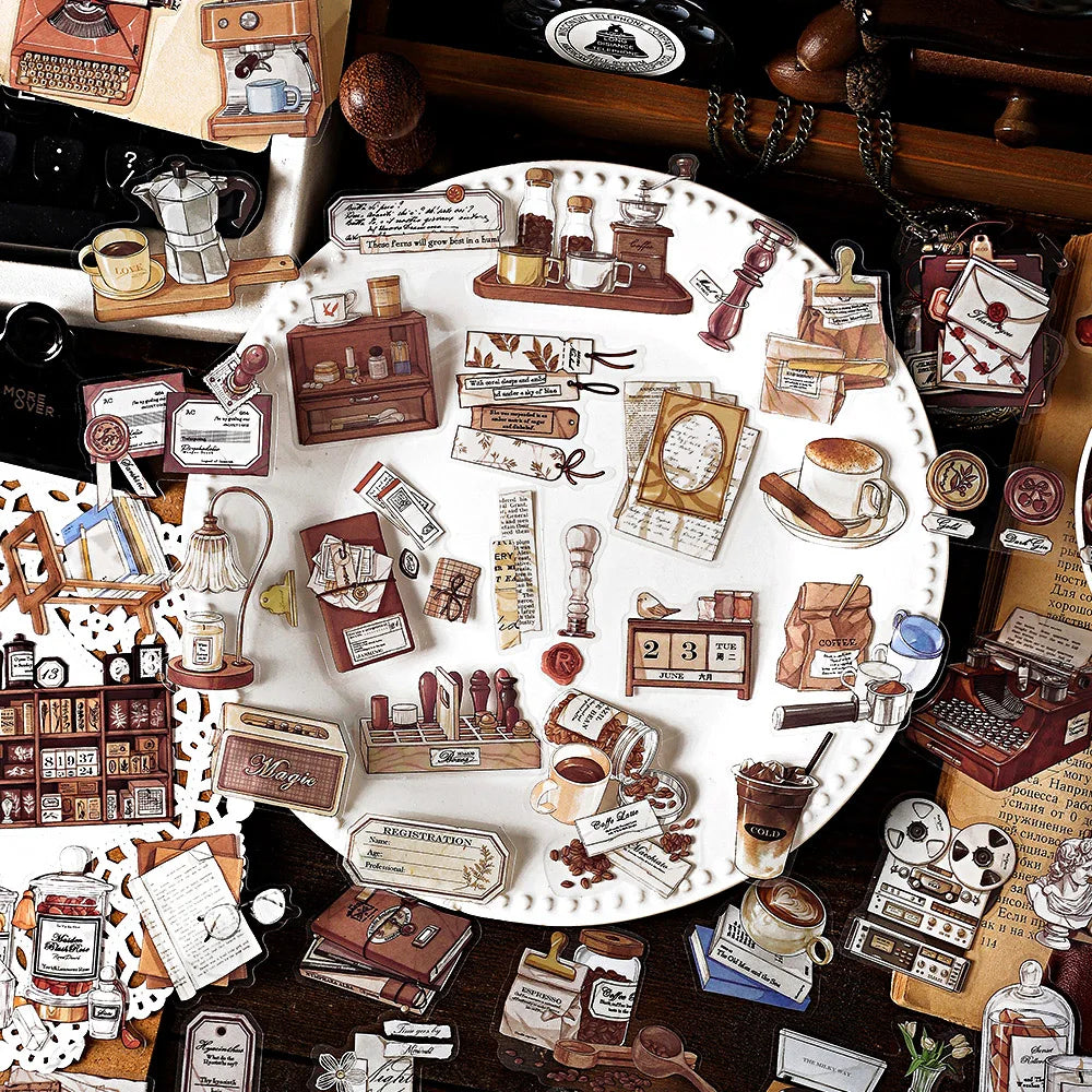 Vintage Dark Art PET Stickers – 40pcs