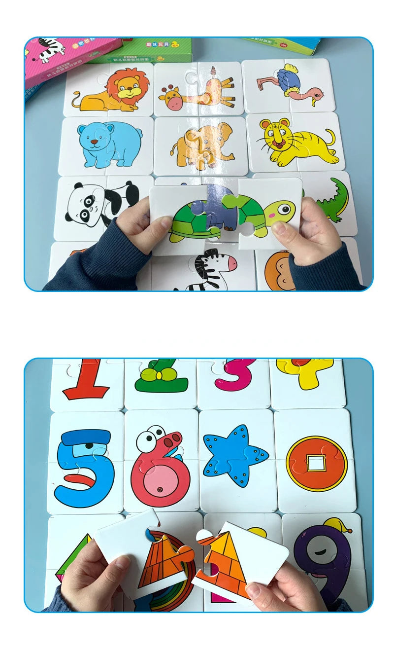 Montessori Flash Cards for Kids – Educational Learning Puzzle Cards for Babies & Toddlers