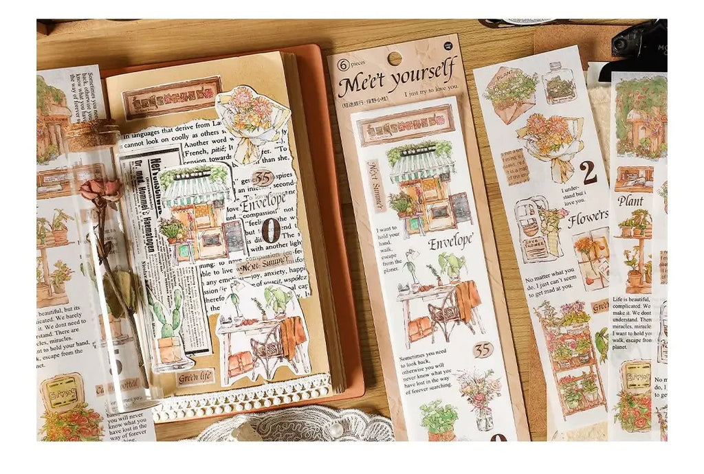 Travel Stickers Pack – 6pcs DIY Scrapbooking & Junk Journal
