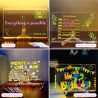 LED Note Board with Night Light – Colourful Drawing Board for Kids with 7 Pens