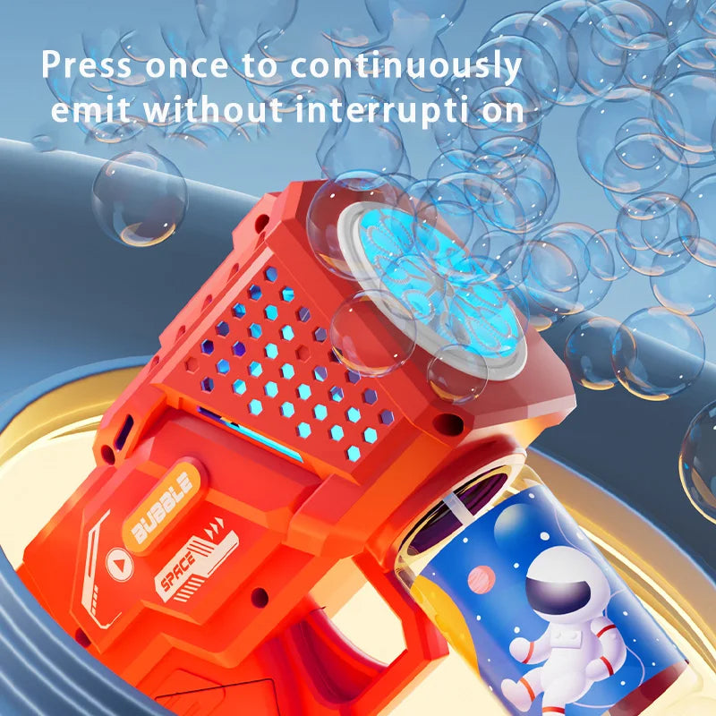 Gatling Bubble Gun Toy – 10-Hole Automatic Electric Bubble Blower for Kids