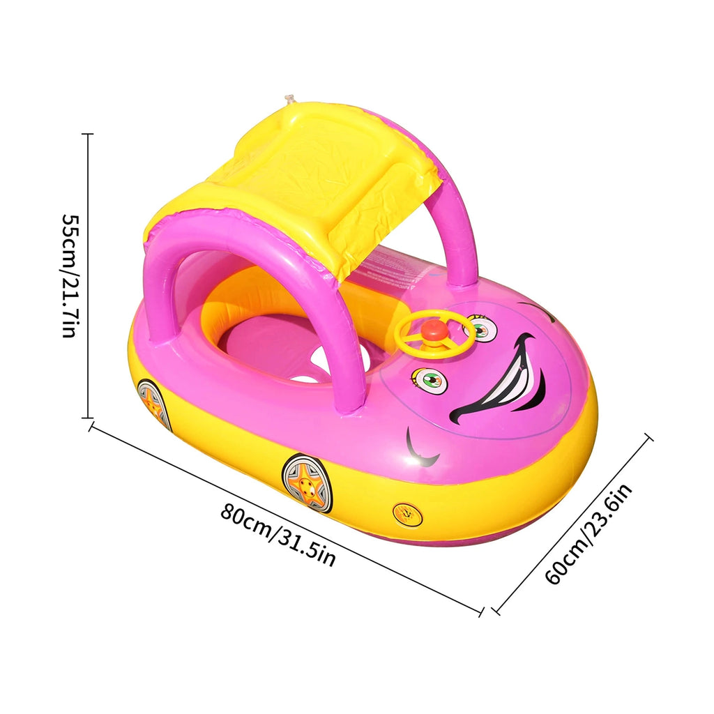 Car Shape Toddler Pool Float – Baby Swimming Ring & Beach Toy for Kids