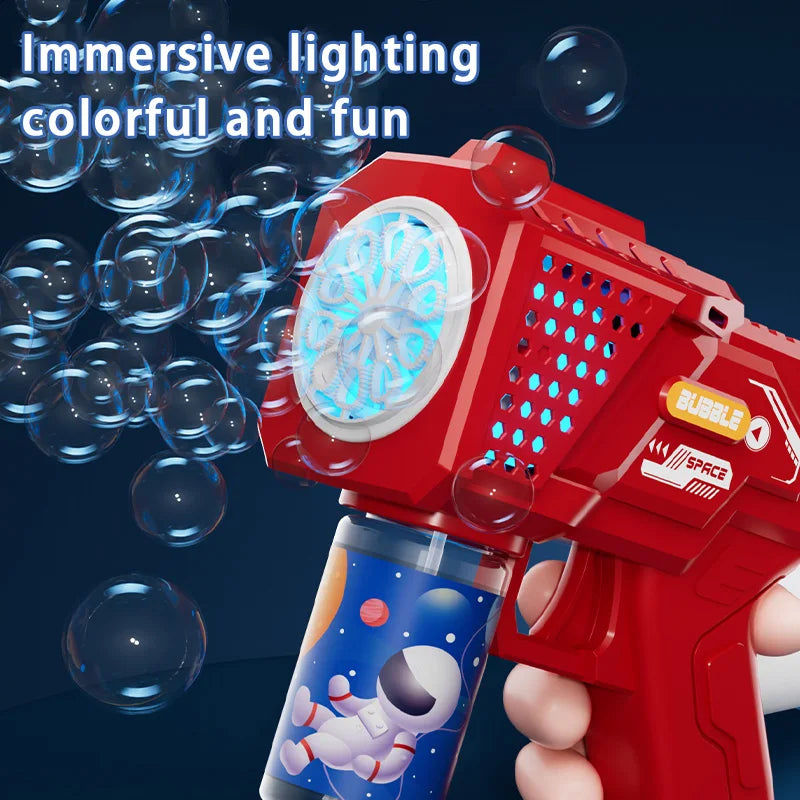 Gatling Bubble Gun Toy – 10-Hole Automatic Electric Bubble Blower for Kids