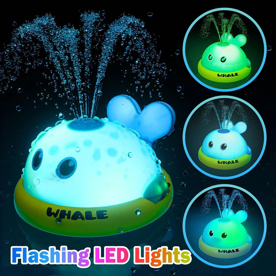 Light Up Whale Bath Toy for Babies & Toddlers – Sprinkler Fountain Bathtub Toy
