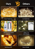 3/6/9M USB Power LED Firecracker String Lights Remote Control Garland Fairy Lights for Wedding Party Garden Christmas Decoration