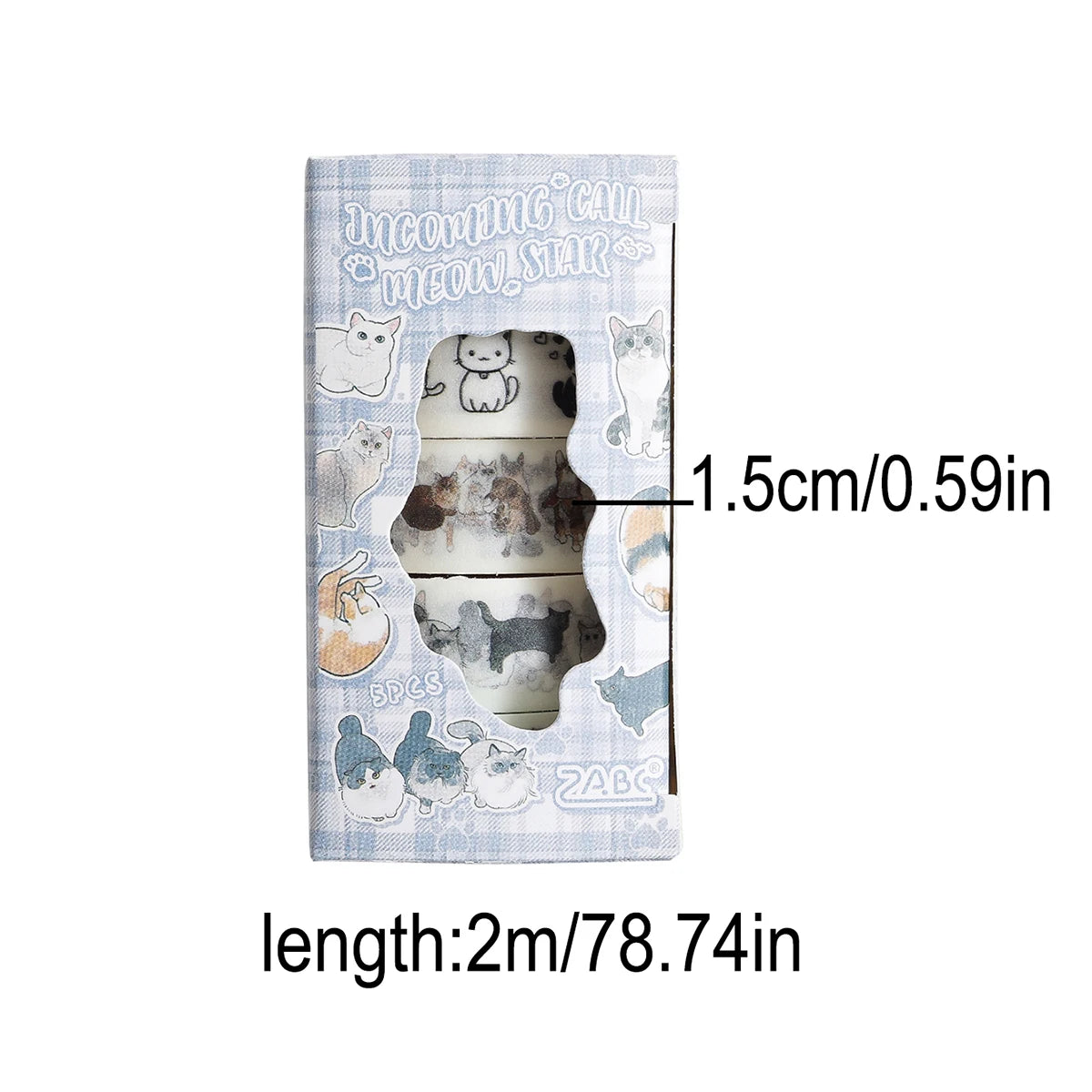 Animal Pattern Washi Tape Set – 5 Rolls