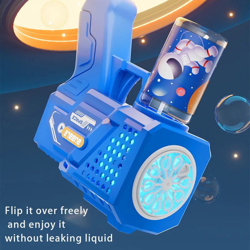Gatling Bubble Gun Toy – 10-Hole Automatic Electric Bubble Blower for Kids