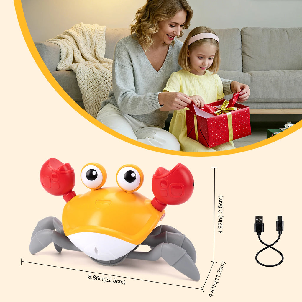 Dancing Crab Baby Toy – Interactive USB Rechargeable Crawling Toy
