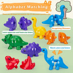 Matching Dinosaur Toy with Storage Bucket – Montessori Counting & Learning Toy for Toddlers
