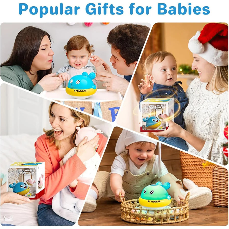 Light Up Whale Bath Toy for Babies & Toddlers – Sprinkler Fountain Bathtub Toy