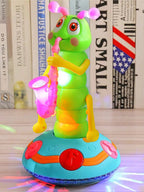 Electric Caterpillar Saxophone Toy – Dancing LED Light Music Toy for Kids