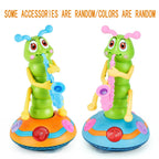 Electric Caterpillar Saxophone Toy – Dancing LED Light Music Toy for Kids