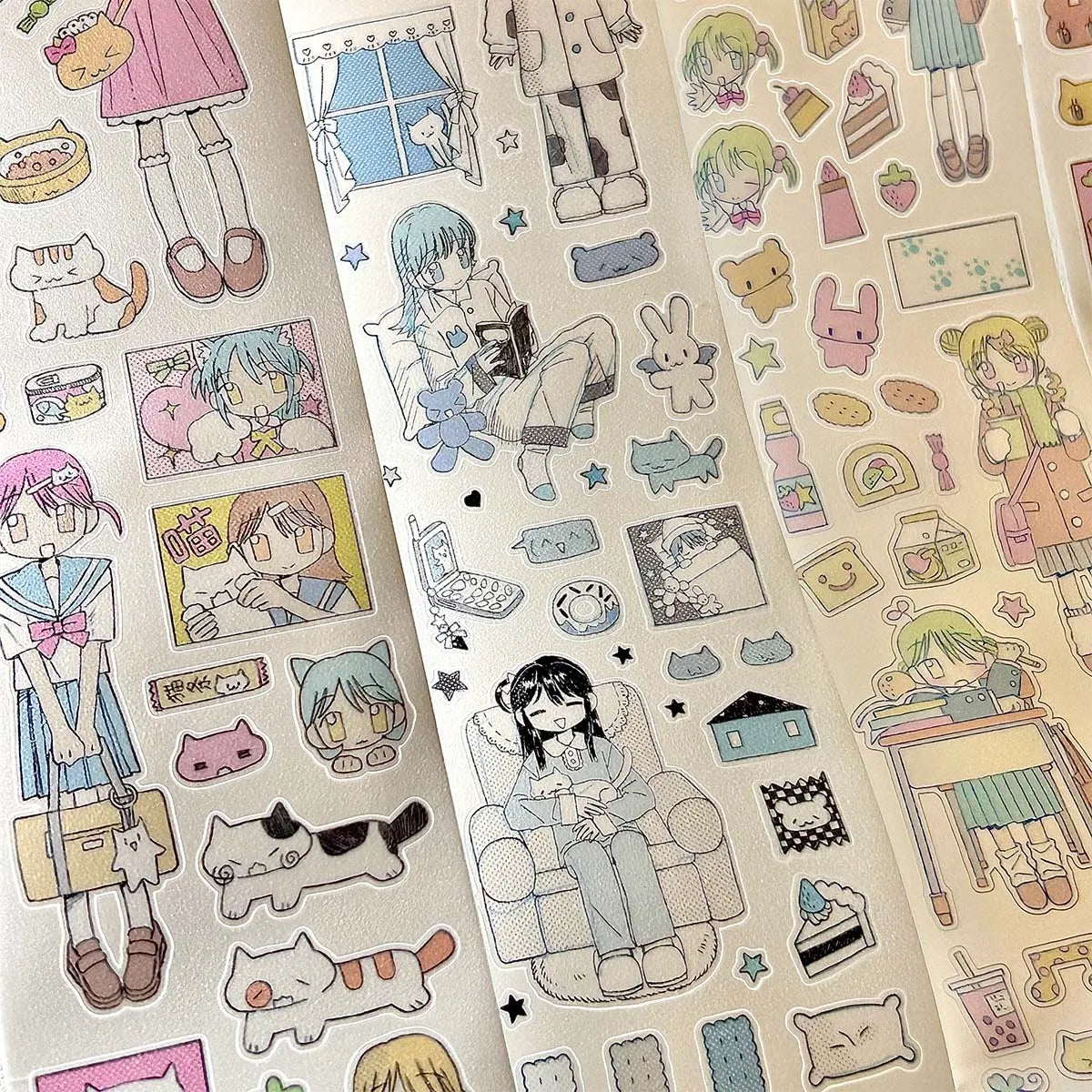 Kawaii Character Washi Tape – Sticker Tape for Journaling & Scrapbooking