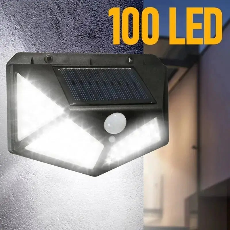 Solar Wall Light – 100 LED PIR Motion Sensor Outdoor Garden Lamp