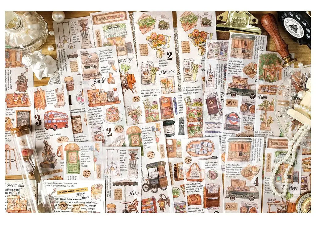 Travel Stickers Pack – 6pcs DIY Scrapbooking & Junk Journal
