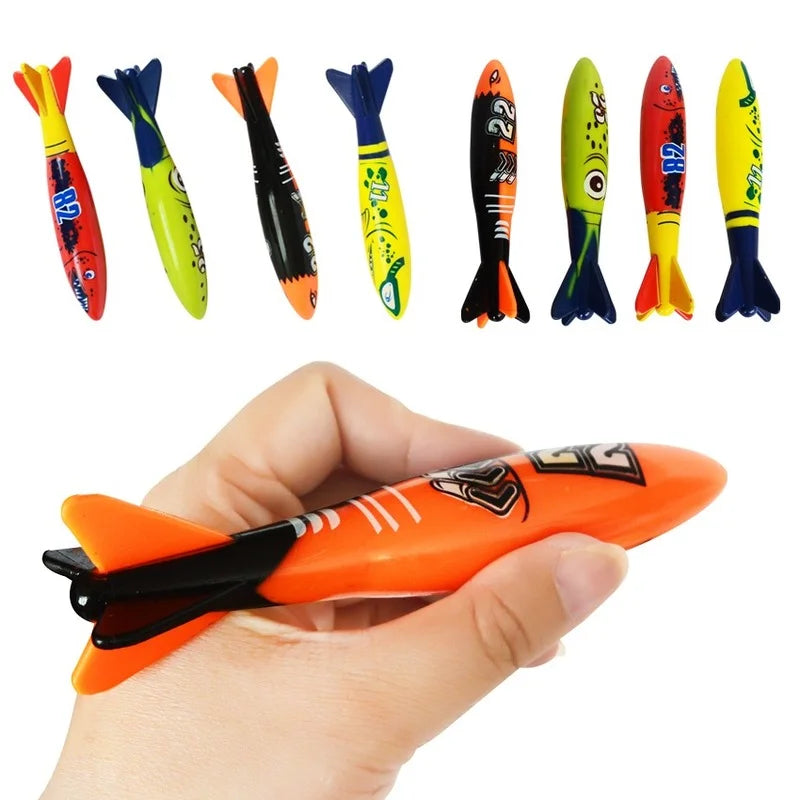 Kids Shark Rocket Pool Diving Toys – Summer Swimming Pool Dive Game Set