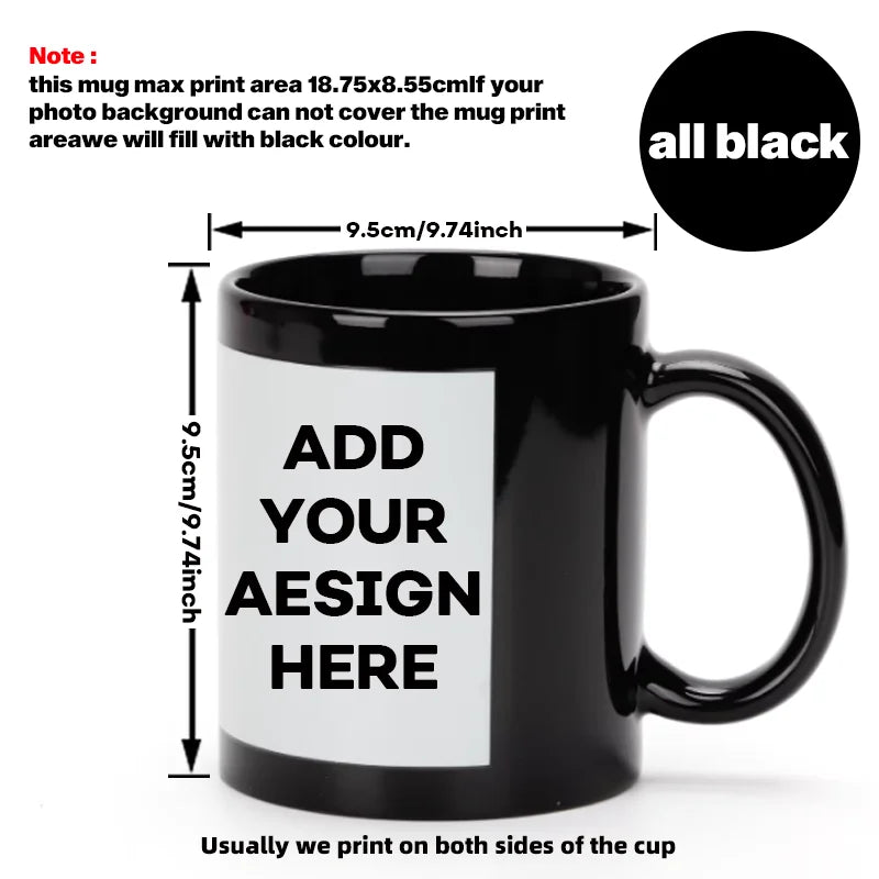 Personalised Photo & Text Mug – Custom Colour Ceramic Gift