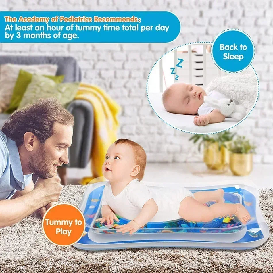 Baby Water Play Mat | Inflatable Tummy Time Sensory Pad for Infants & Toddlers