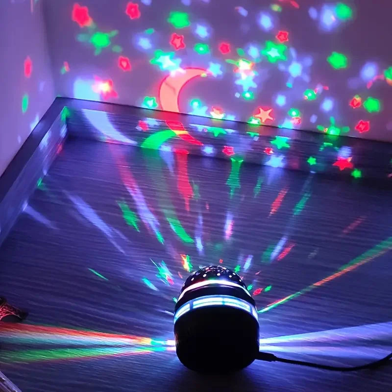 Galaxy Star Projector Night Light – LED Moon & Star Bedroom Atmosphere Lamp