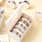 Animal Pattern Washi Tape Set – 5 Rolls