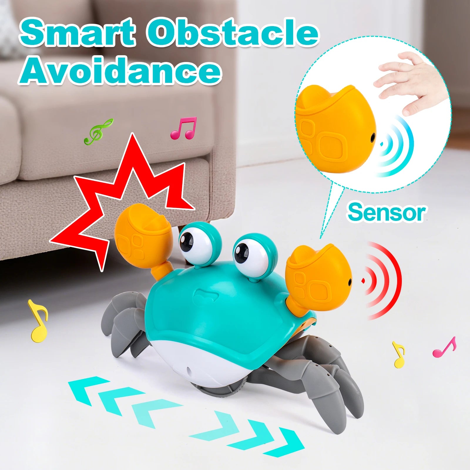 Dancing Crab Baby Toy – Interactive USB Rechargeable Crawling Toy