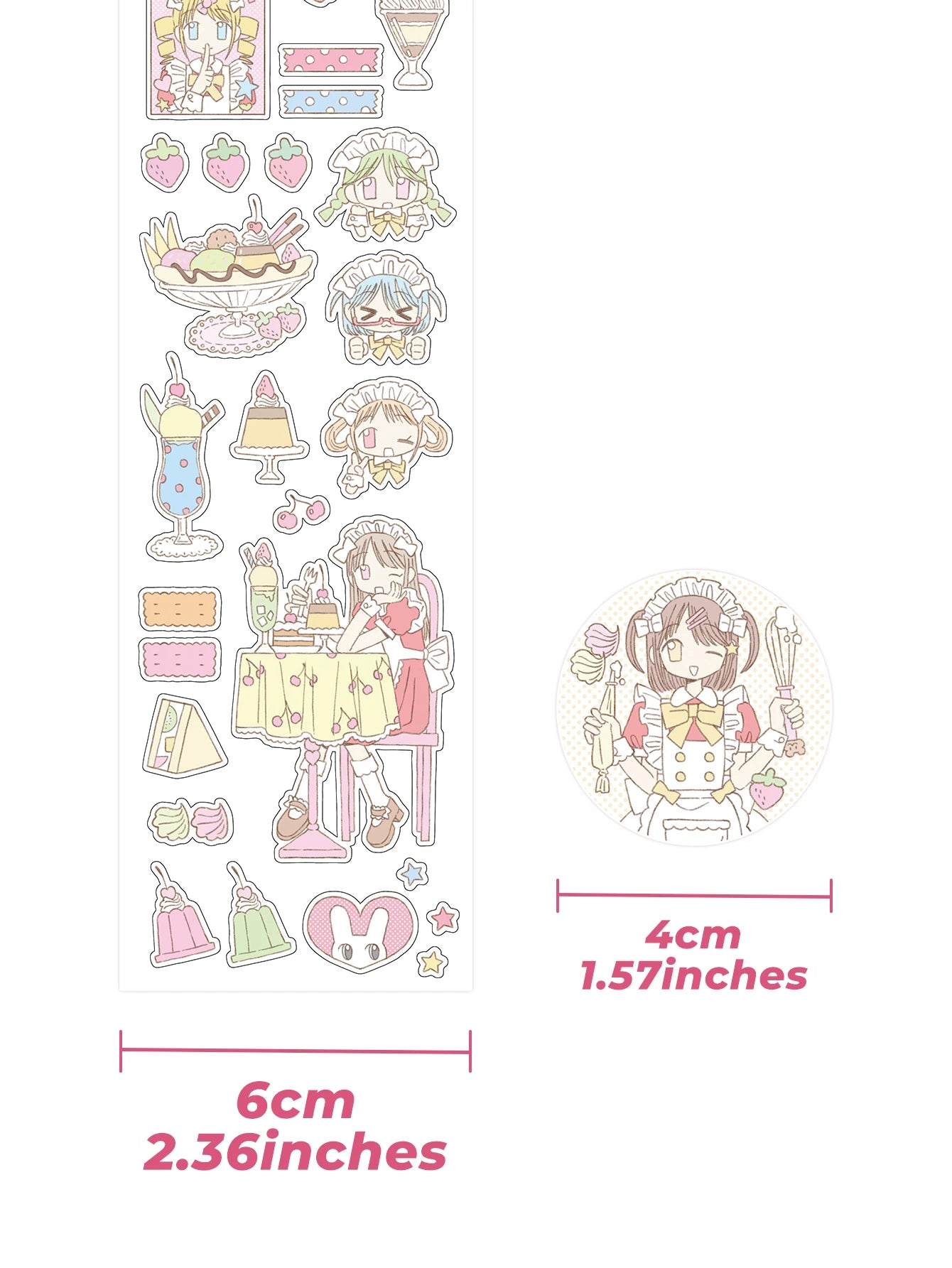 Kawaii Character Washi Tape – Sticker Tape for Journaling & Scrapbooking