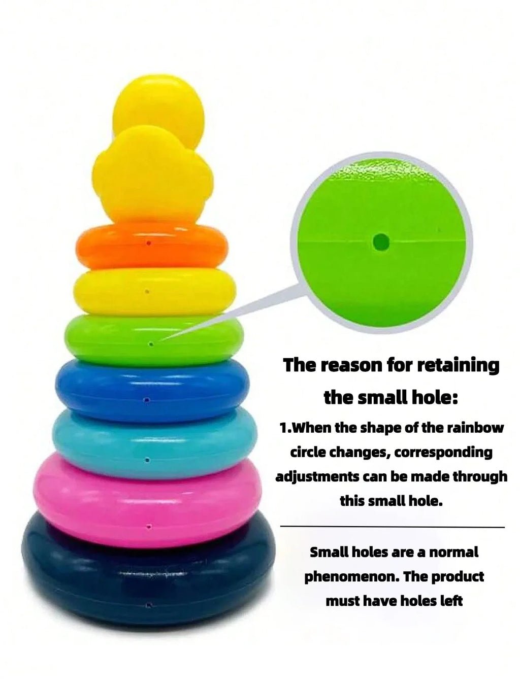 Yellow Duck Rainbow Tower Stacking Toy – Circle Toss & Stacking Game for Kids